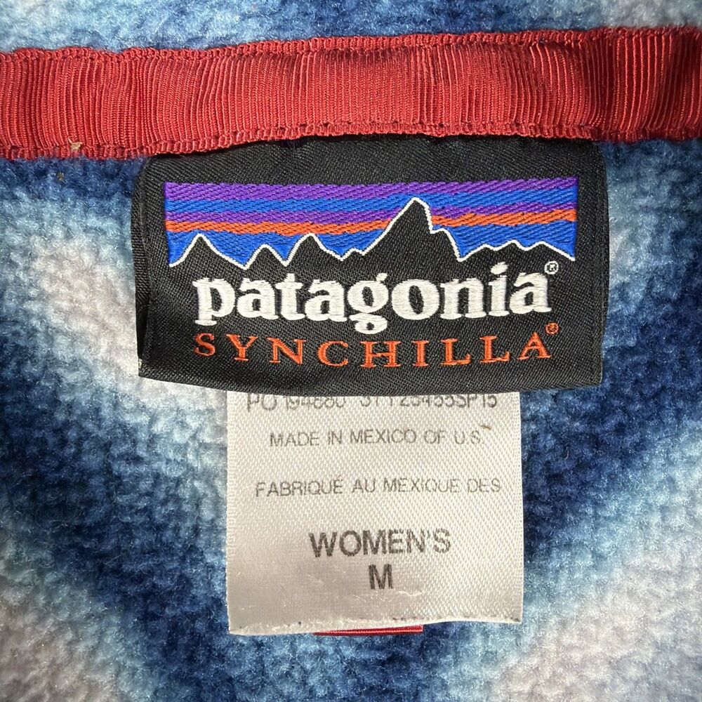 Patagonia Synchilla Snap-T Jacket Womens Medium Shibori Tie Dye Diamond - Picture 3 of 7